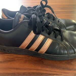Adidas Black w/ Rose Gold Stripes Sneakers